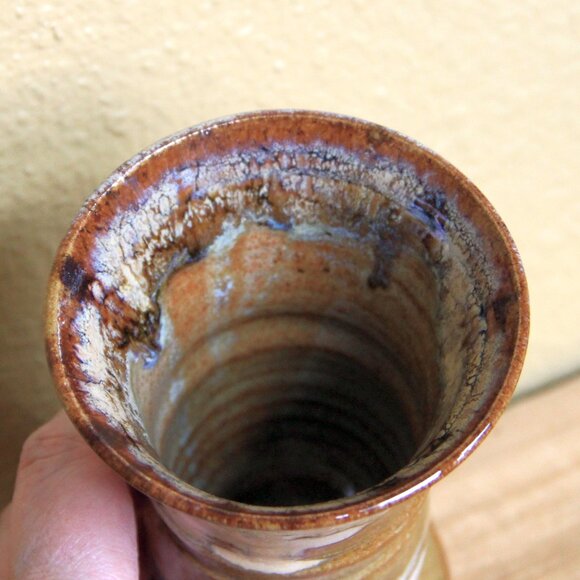 Handmade Wheel-thrown Pottery Wine Cup or Vase by HoJo Clay Arts Earthy Tones - Picture 5 of 6